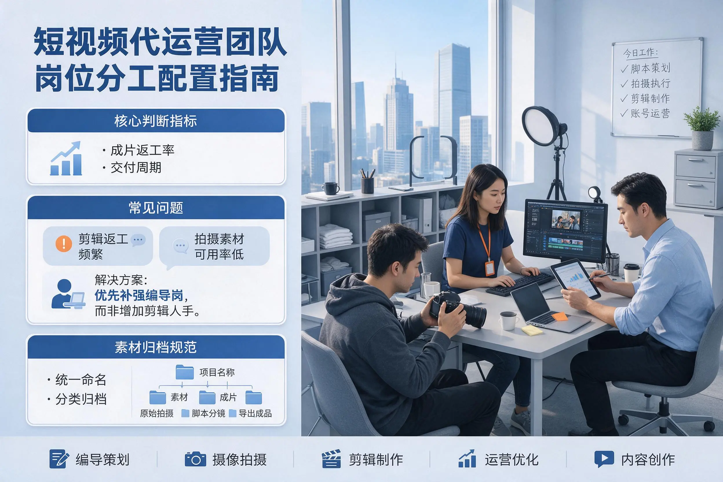 短视频代运营团队如何配置？赤峰企业岗位分工科普说明