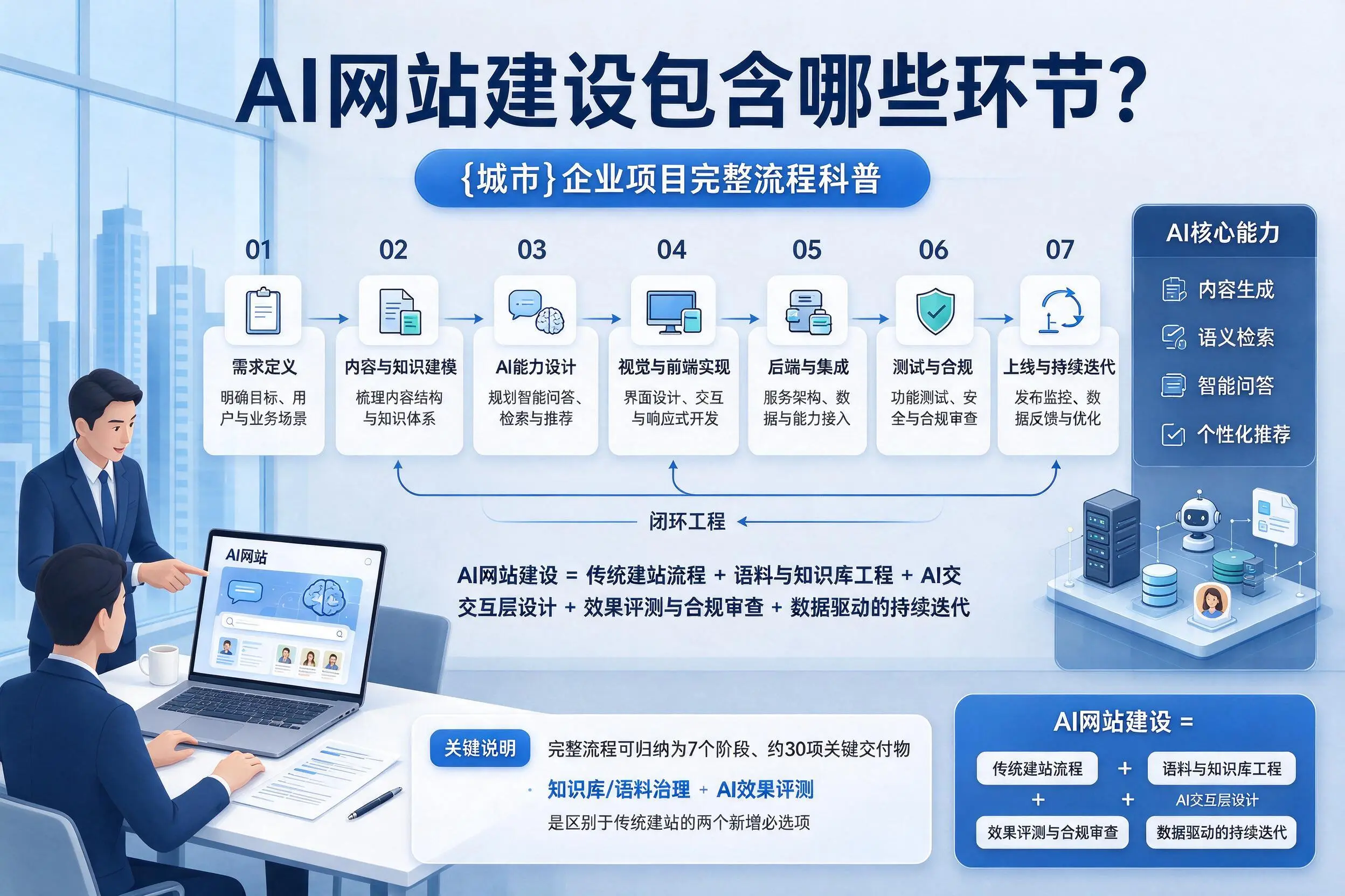 AI网站建设包含哪些环节？赤峰企业项目完整流程科普