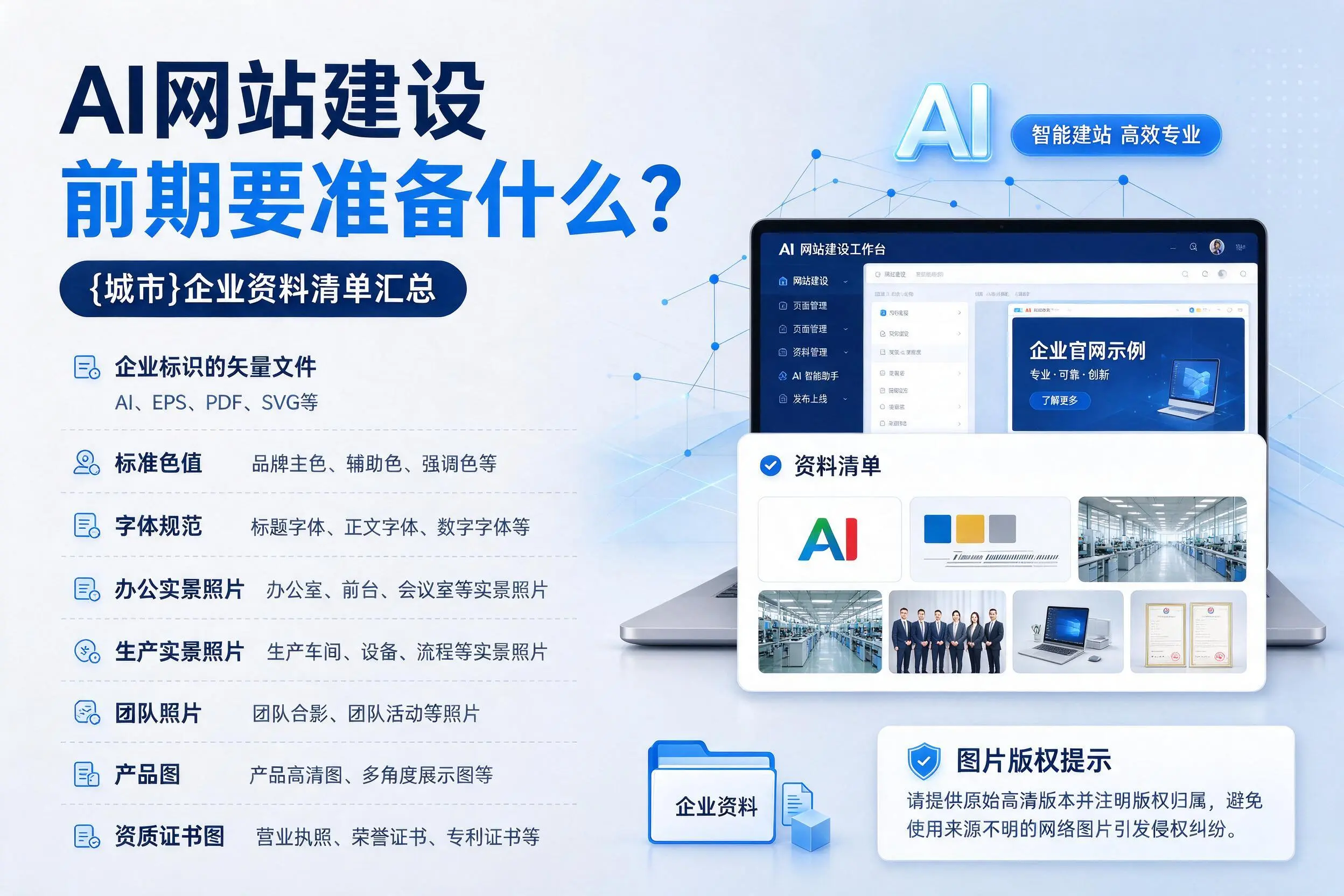 AI网站建设前期要准备什么？赤峰企业资料清单汇总